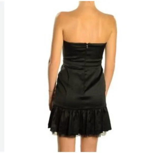 BCBG Maxazria Black Strapless Cocktail Dress - Picture 2 of 7